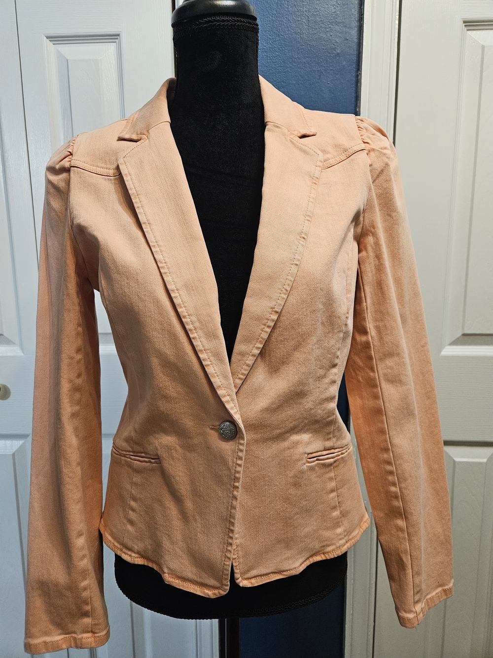 INC International Concepts Peach Single-Button Tailored Blazer
